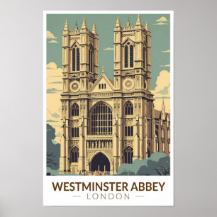 Westminster Abbey England Reise Kunst Vintage Poster