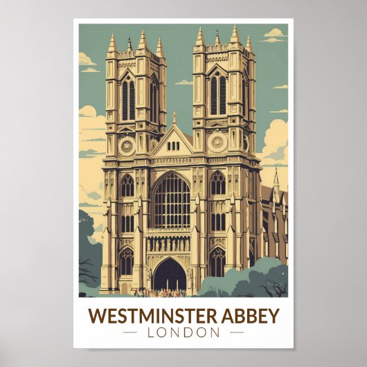 Westminster Abbey England Reisen Vintag Poster (Vorne)