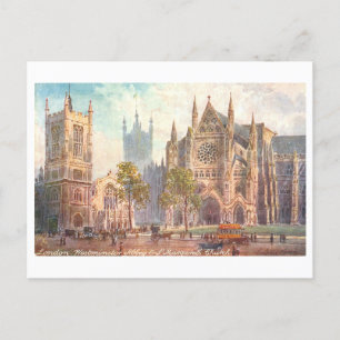 Westminster Abbey London Vintag Postcard Postkarte