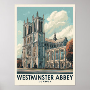 Westminster Abbey London Vintage Reise Poster