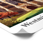 Westminster Abbey Travel Vintag Illustration Poster (Ecke)