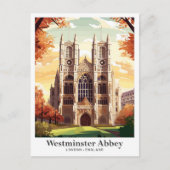 Westminster Abbey Travel Vintag Illustration Postkarte (Vorderseite)