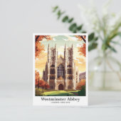 Westminster Abbey Travel Vintag Illustration Postkarte (Stehend Vorderseite)