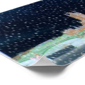 Westminster Abbey und Big Ben - Snowy Night Poster (Ecke)