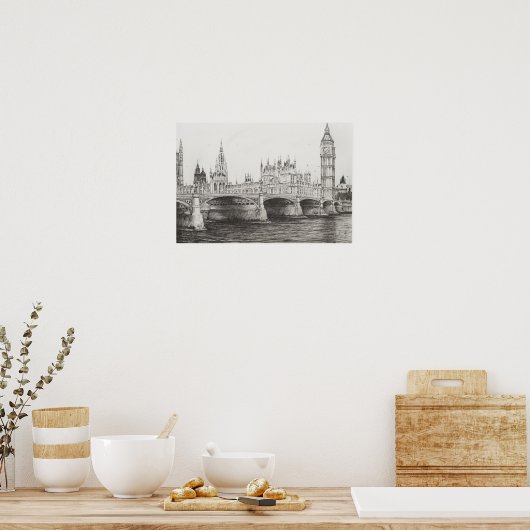 Westminster Bridge London UK. 30/10/2006 Poster (Küche)