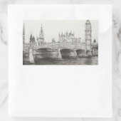 Westminster Bridge London UK. 30/10/2006 Rechteckiger Aufkleber (Tasche)