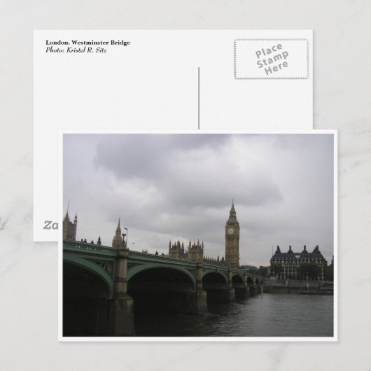 Westminster Bridge Postkarte (Vorne/Hinten)