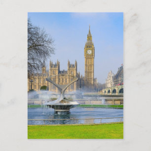 Westminster Bridge und Big Ben, London UK Postcard Postkarte