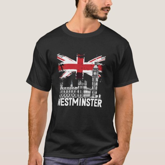 Westminster + Britische Flagge T-Shirt (Vorderseite)