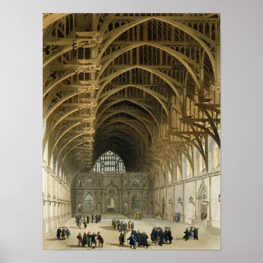 Westminster Hall, eingraviert durch J. Bluck pub Poster (Vorne)