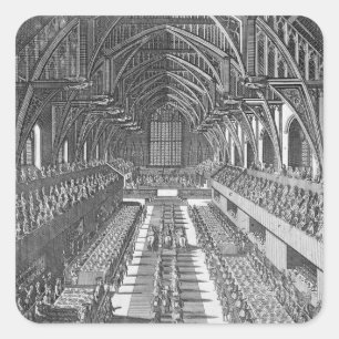 Westminster Hall während der Feierlichkeiten nach Quadratischer Aufkleber