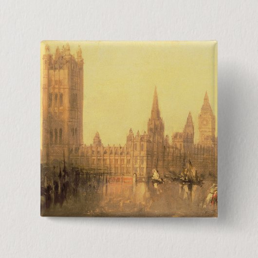Westminster: Häuser des Parlaments, c.1860 (Öl an Button (Vorderseite)