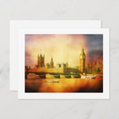 Westminster Palace und Brücke mit Big Ben Einladung (Vorne/Hinten)