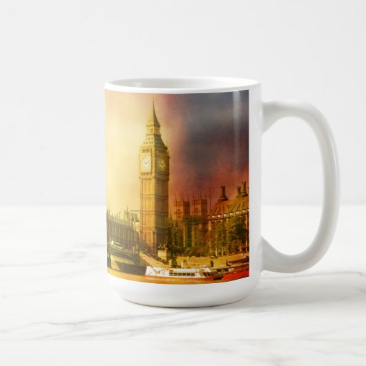 Westminster Palace und Brücke mit Big Ben Kaffeetasse (Rechts)