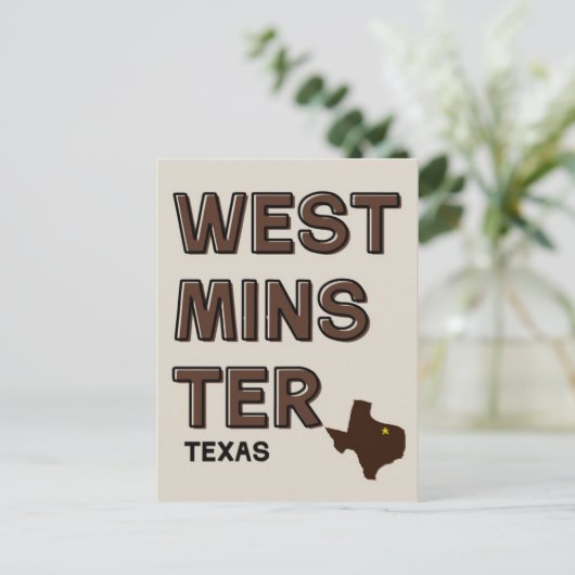Westminster, Texas Postkarte (Stehend Vorderseite)