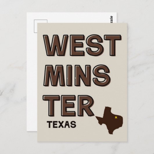 Westminster, Texas Postkarte (Vorne/Hinten)