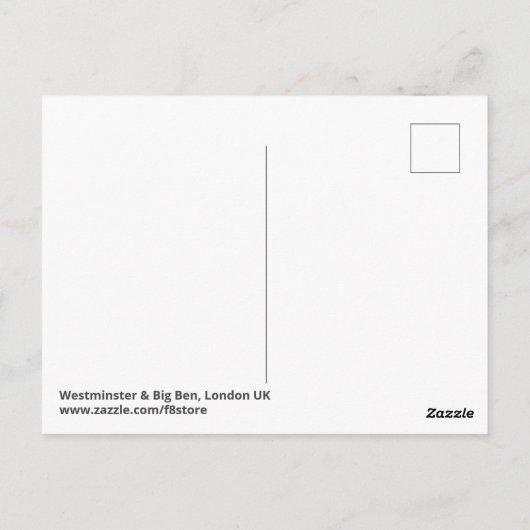 Westminster und Big Ben, London UK Postcard Postkarte (Rückseite)