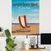 Weston Super Mare Reiseplakat. Poster (Heimbüro)