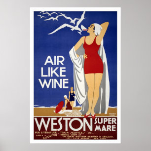 Weston-Super-Mare Vintage-Reiseposter Poster