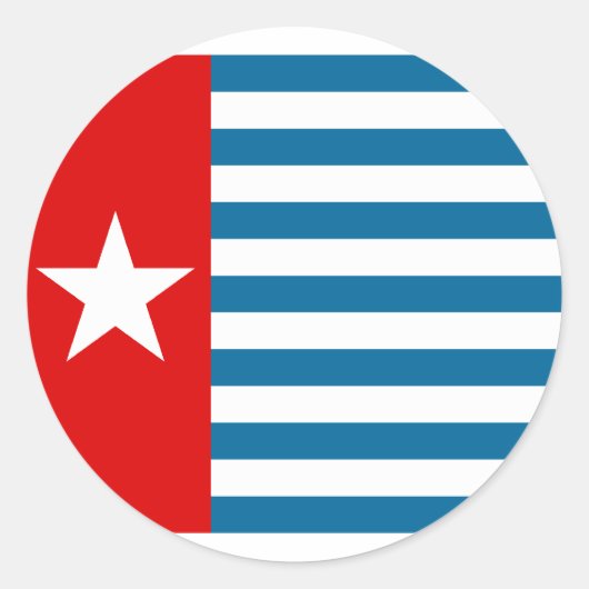 Westpapua, Indonesische Flagge Runder Aufkleber (Vorderseite)