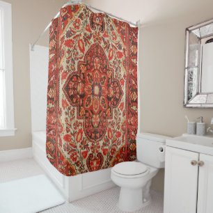 Westpersisch Sarouk Burnt Rote Orange Duschvorhang