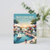 Westport Connecticut Postkarte (Stehend Vorderseite)