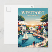 Westport Connecticut Postkarte (Vorne/Hinten)
