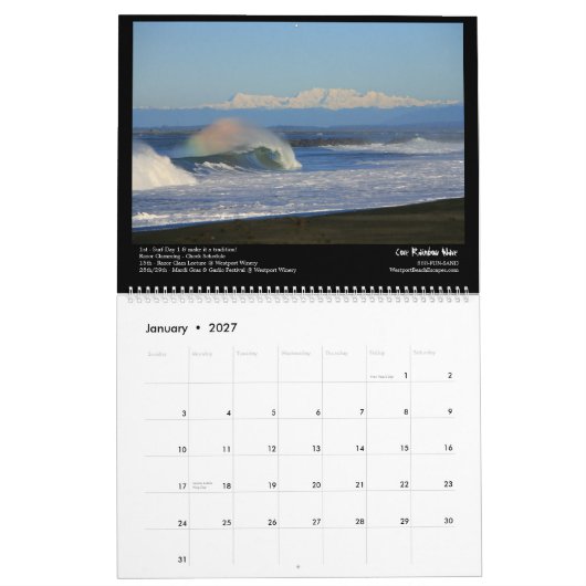 Westport, das 2012 surft kalender (Jan 2027)