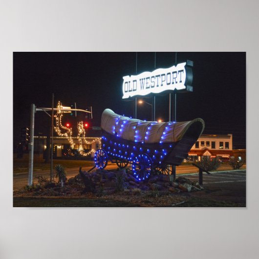 Westport, Missouri, überdachte Wagenscheinwerfer Poster (Vorne)