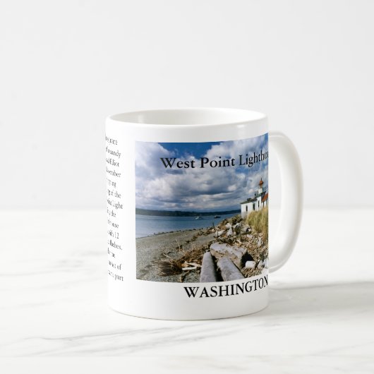 Westpunkt-Leuchtturm, Washington-Tasse Kaffeetasse (VorderseiteRechts)