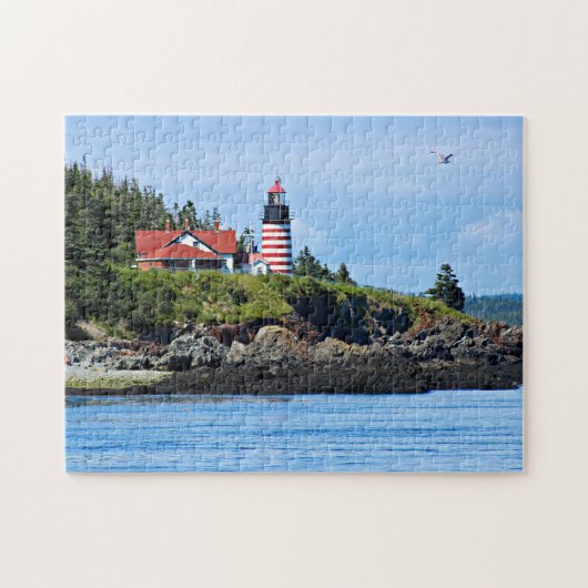 WestQuoddy Hauptleuchtturm, Lubec Maine Puzzle (Horizontal)