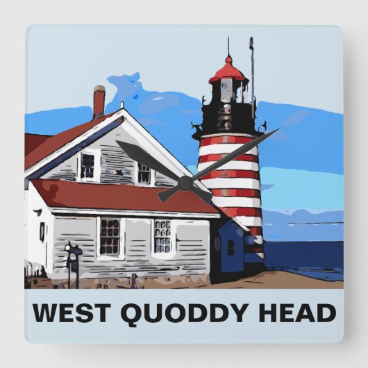 WESTQUODDY HEAD QUADRATISCHE WANDUHR (Vorderseite)