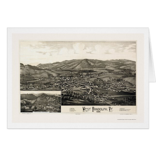 Westrandolph, panoramische Karte VT - 1886 (Vorderseite (Horizontal))