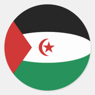 Westsahara-Fischaugen-Flaggenaufkleber Runder Aufkleber