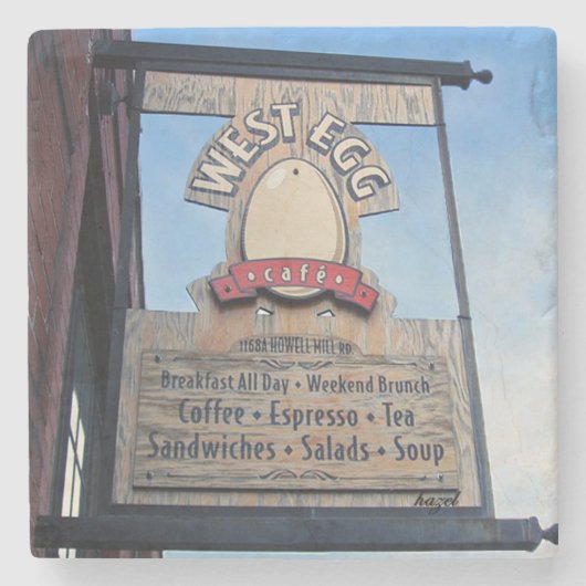 Westseite, Westei, AtlantamarmorUntersetzer Steinuntersetzer (Vorderseite)