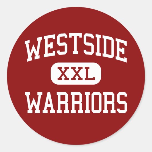 Westside - Krieger - High School - Omaha Nebraska Runder Aufkleber (Vorderseite)