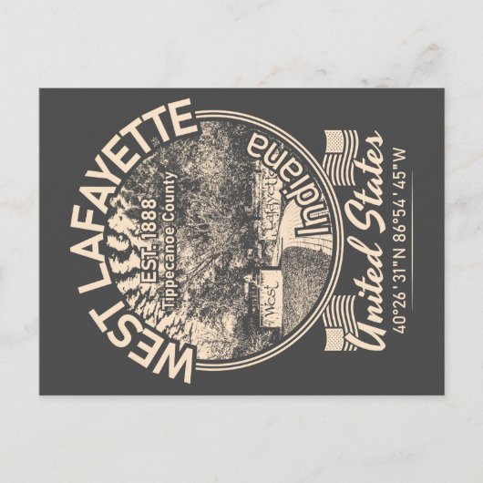 WESTSTADT LAFAYETTE - INDIANA VINTAG POSTKARTE (Vorderseite)