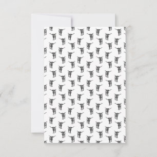 Westtexas Longhorn-Bulle BENUTZERDEFINIERTE HINTER RSVP Karte