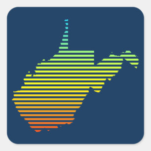 Westvirginia Chill Fade Quadratischer Aufkleber