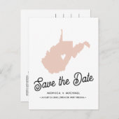 WESTVIRGINIA Hochzeit in Urlaubsort JEGLICHE FARBE Ankündigungspostkarte (Vorne/Hinten)
