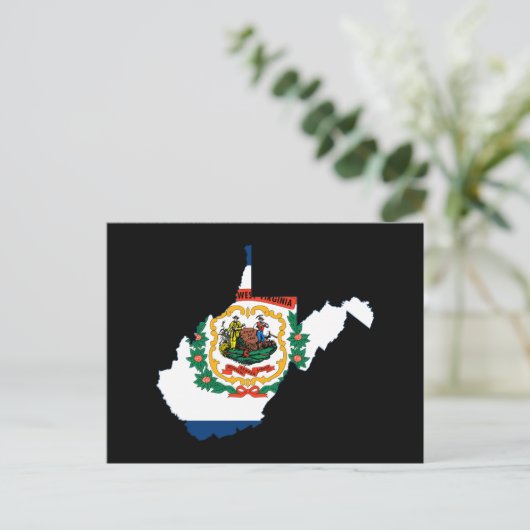 WESTVIRGINIA MAP POSTKARTE (Stehend Vorderseite)
