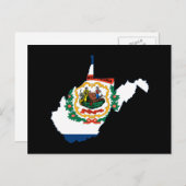 WESTVIRGINIA MAP POSTKARTE (Vorne/Hinten)