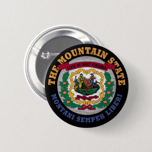 WESTVIRGINIEN BERGSTAAT FLAG BUTTON (Vorne & Hinten)