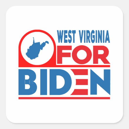 WESTVIRGINIEN für Biden Quadratischer Aufkleber (Vorderseite)