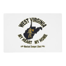 WESTVIRGINIEN MEIN HERZ MEINES ZUHAUSE-TISCHSETS