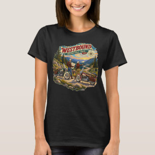 Westwärts Motorrad-Touren Vintage-Americana Frauen T-Shirt
