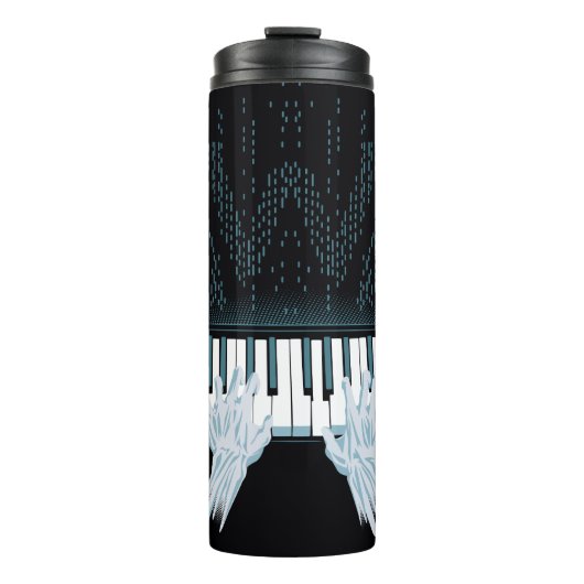 Westwelt | Android Hands am Spielerpiano Thermosbecher (Vorderseite)