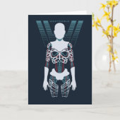 Westwelt | Android-Skelett über Logo Karte (Gelbe Blume)