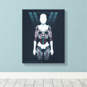Westwelt | Android-Skelett über Logo Leinwanddruck (Insitu (Holzboden))
