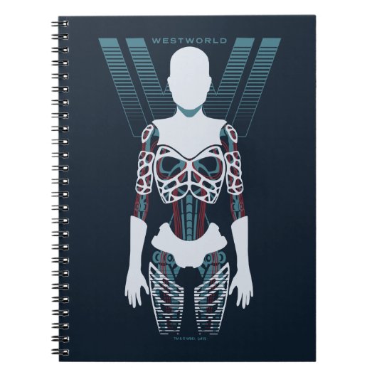 Westwelt | Android-Skelett über Logo Notizblock (Vorderseite)